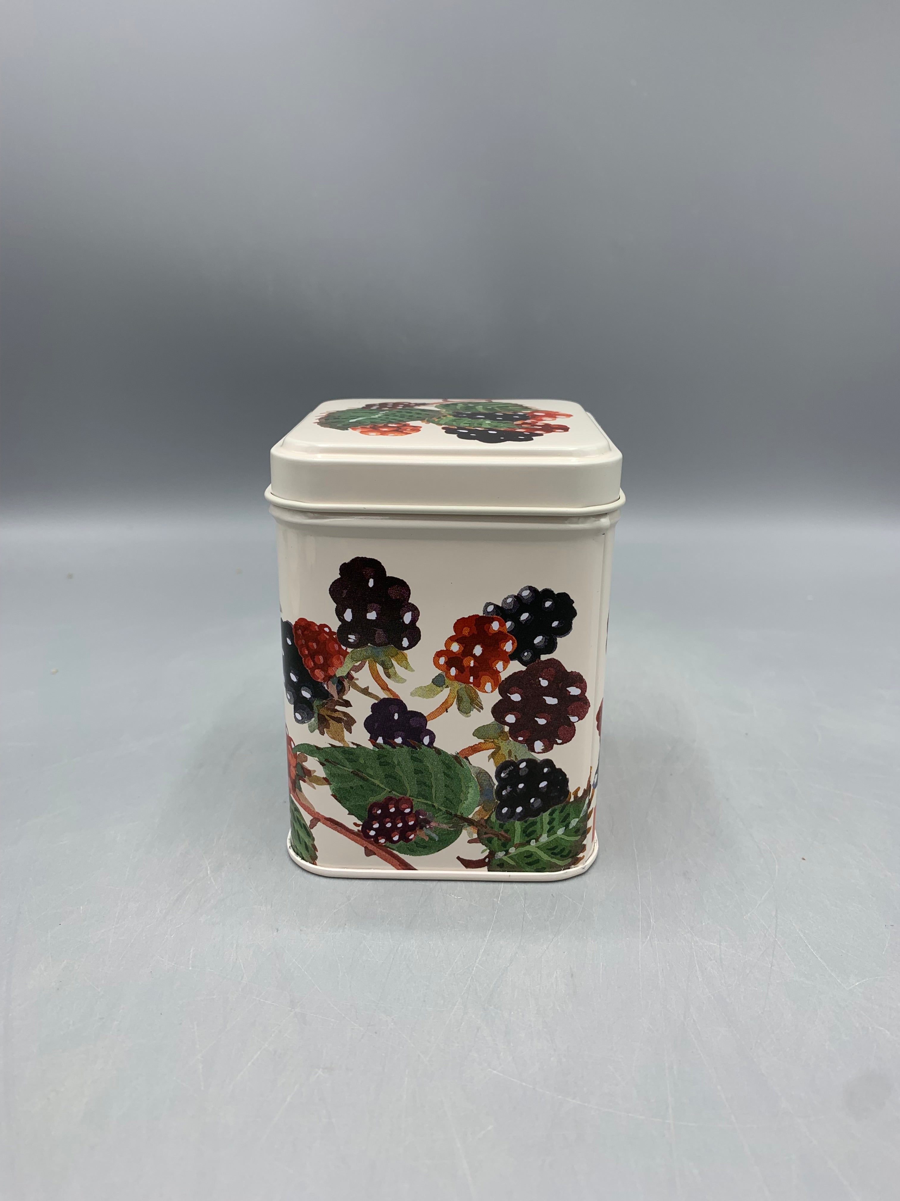 Small Square Tin Caddy Blackberry