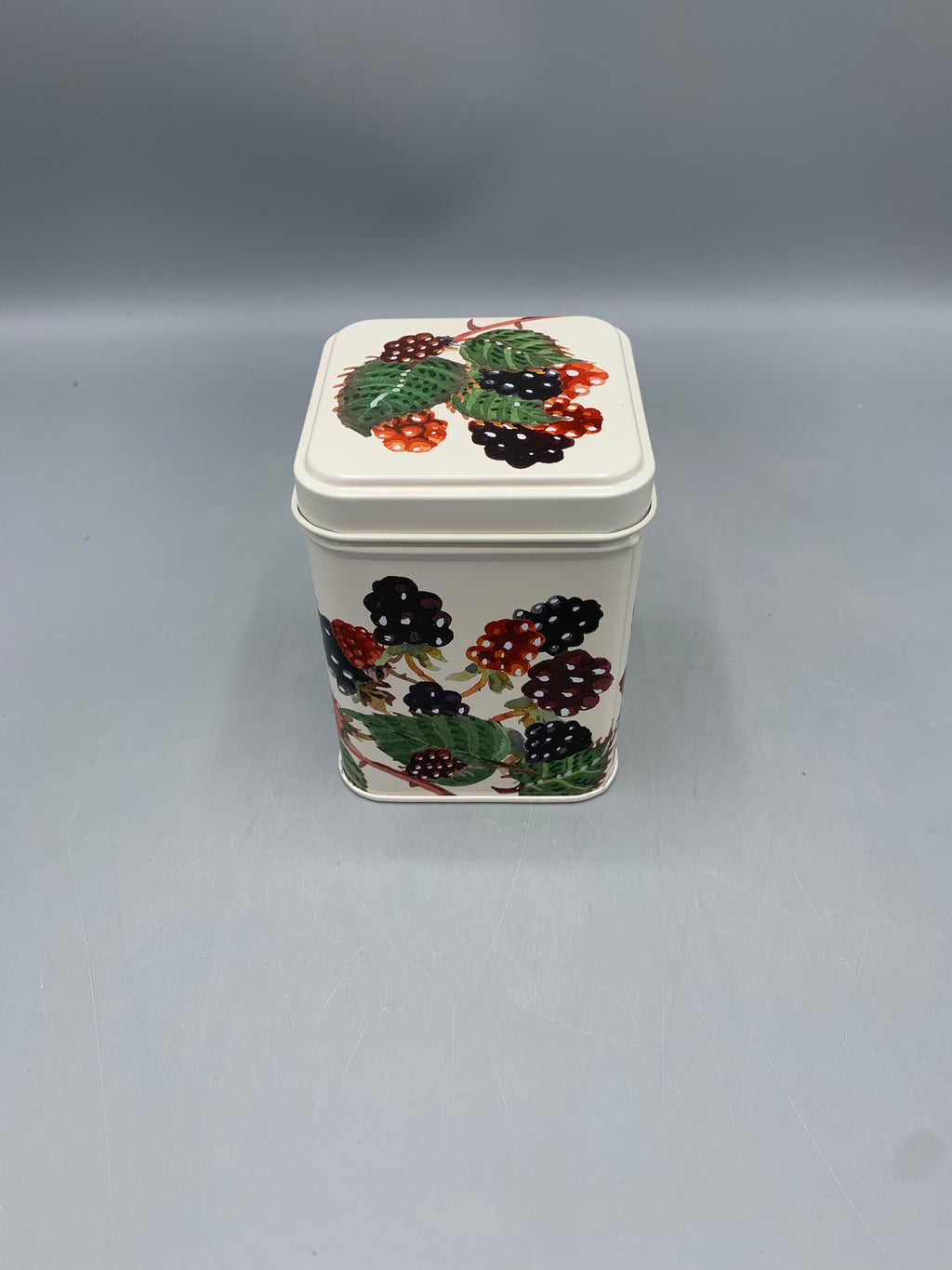 Small Square Tin Caddy Blackberry