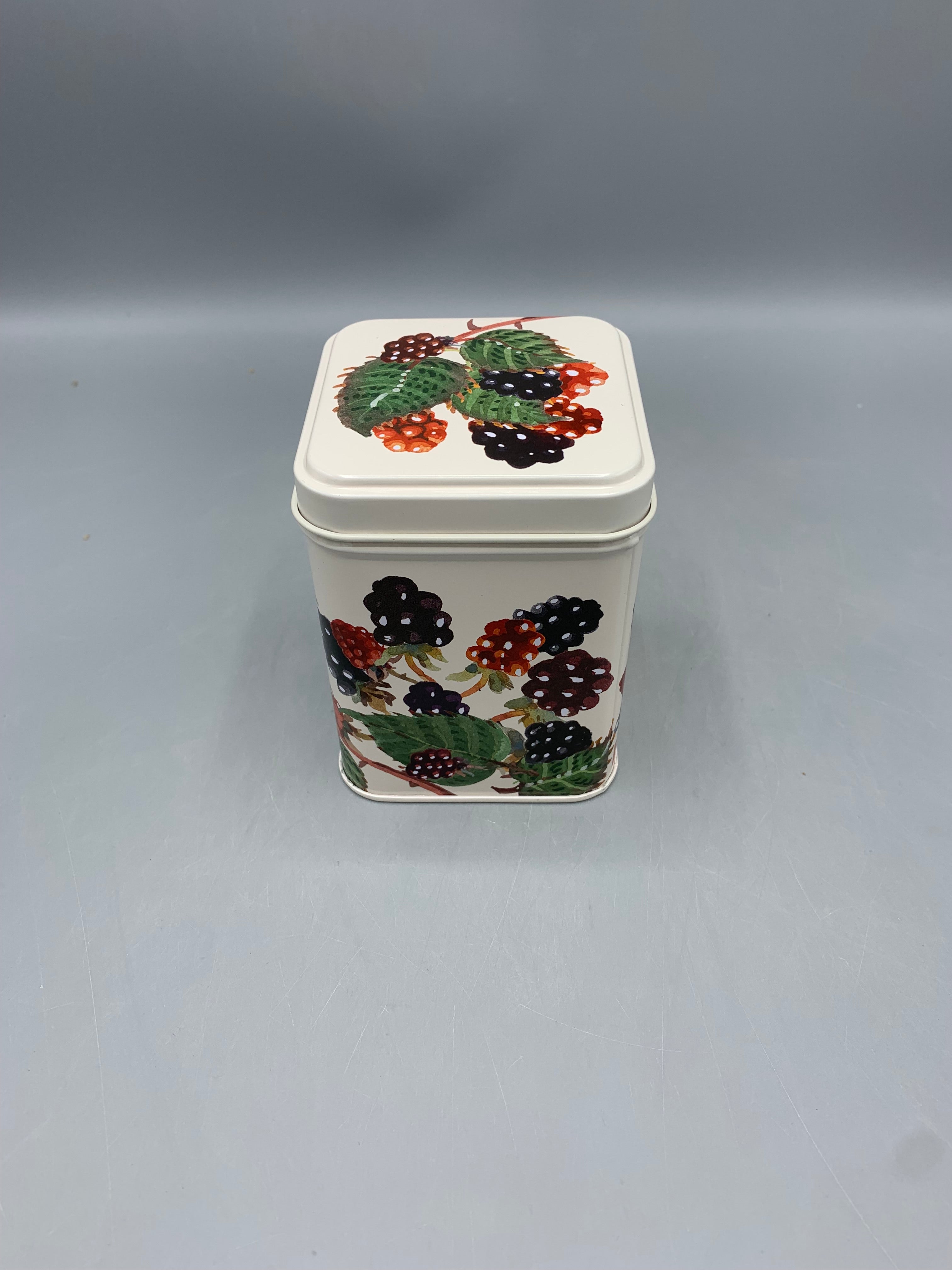 Small Square Tin Caddy Blackberry