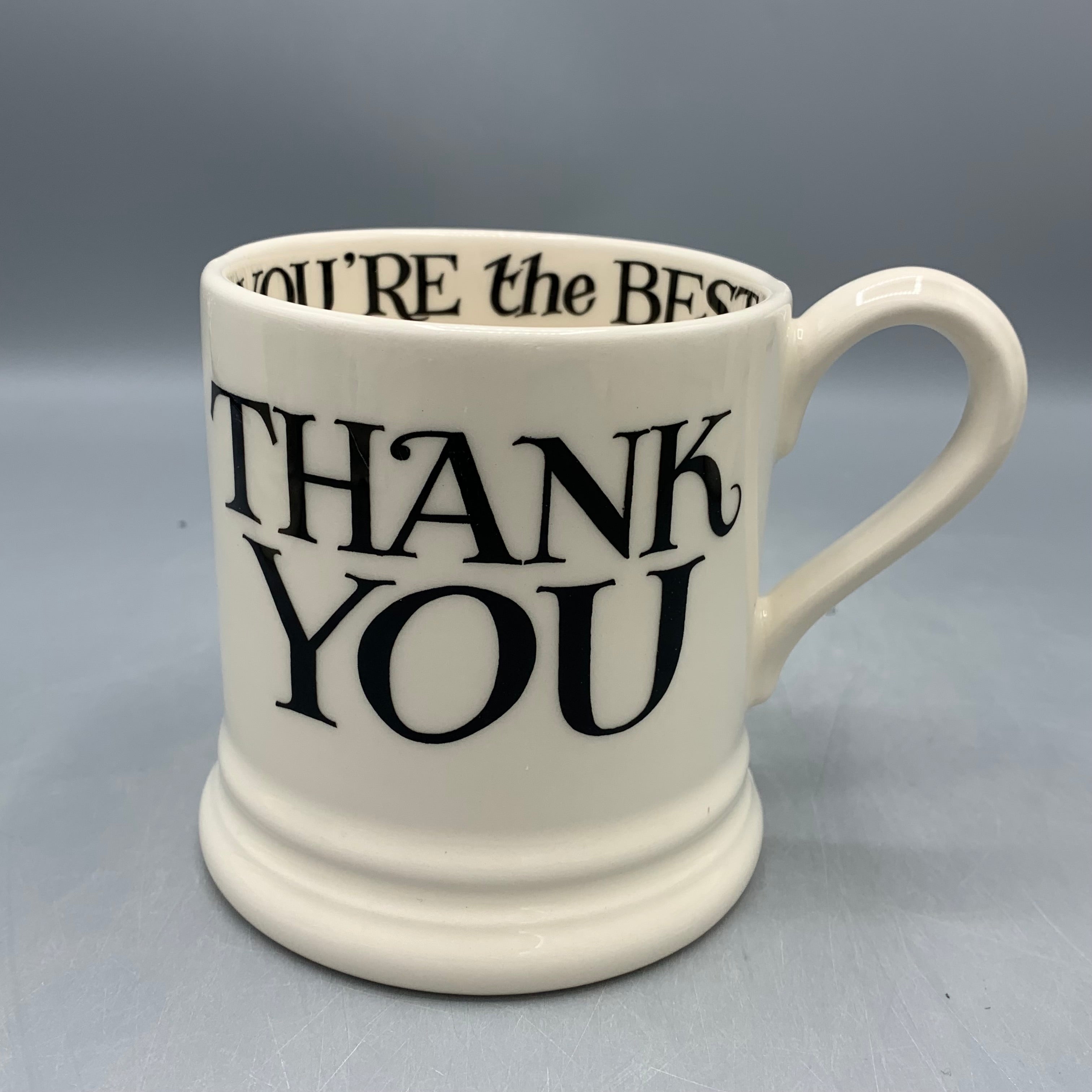 1/2 Pint Mug Black Toast Thank You