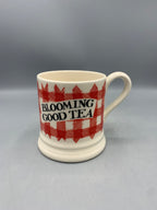 1/2 Pint Mug Red Gingham Blooming Good Tea B Keus