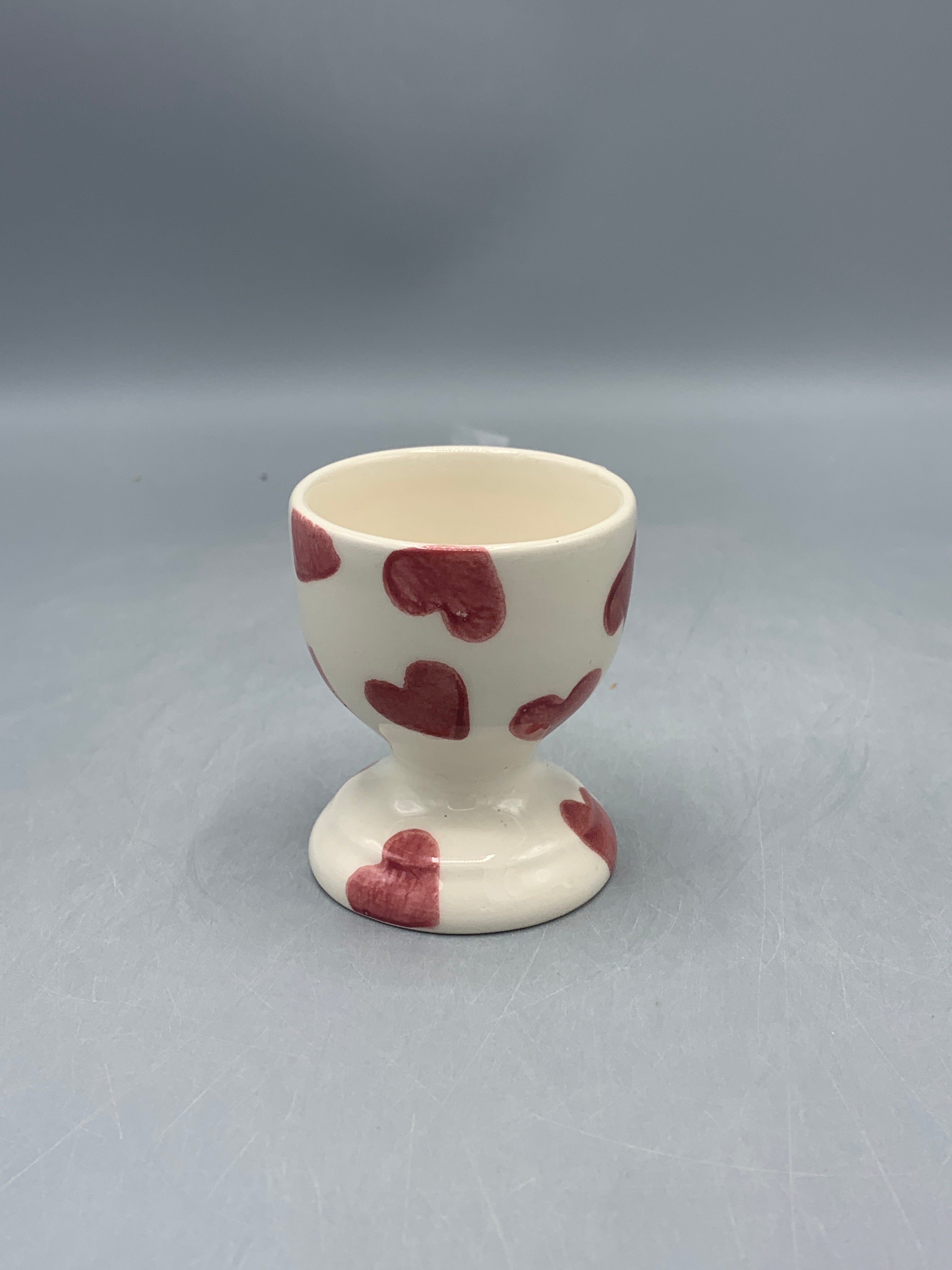 Egg Cup Pink Hearts