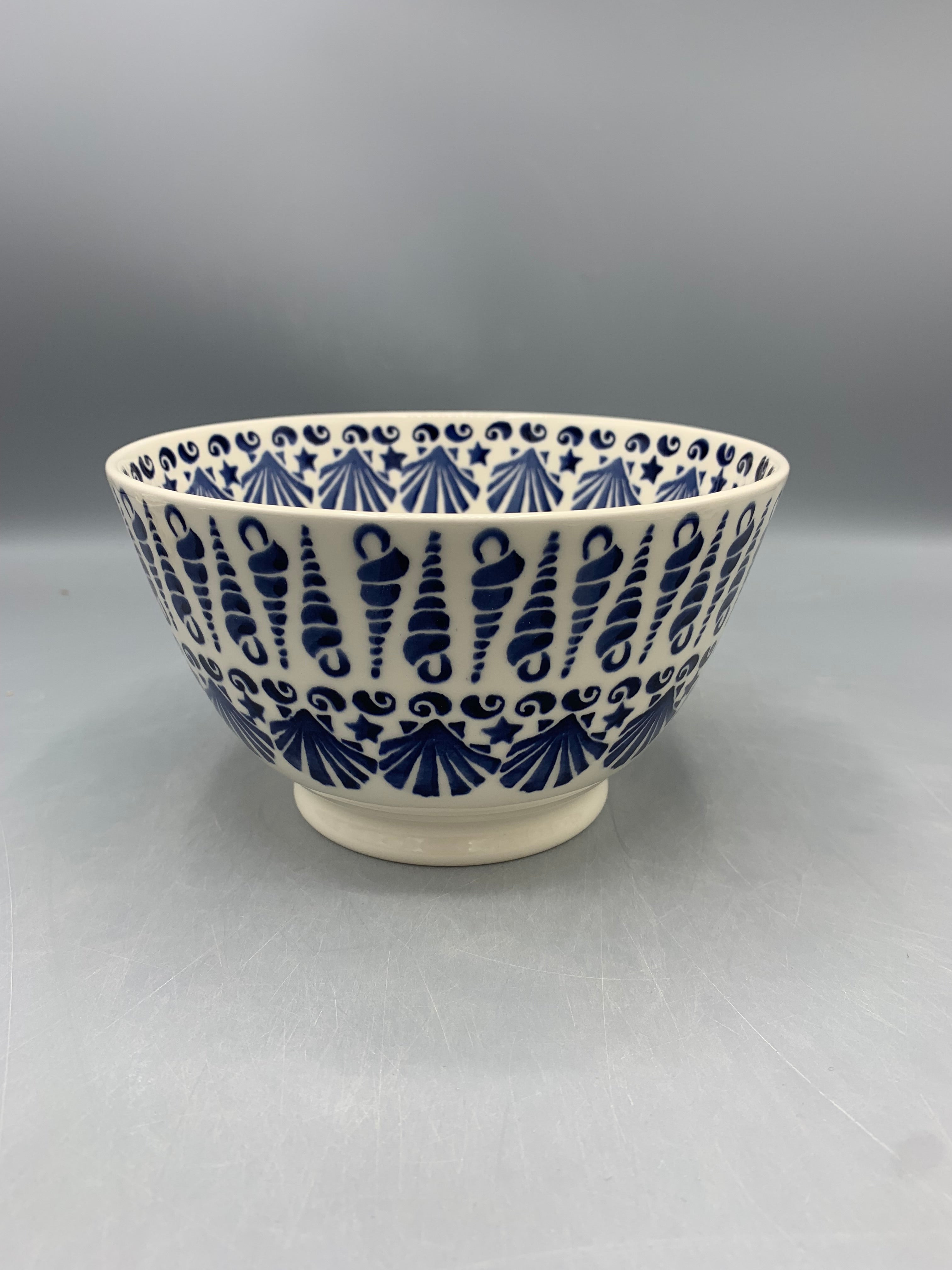 Medium old bowl Blue Shells