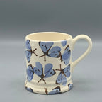 1/2 Pint Mug Blue Cabbage White Butterfly