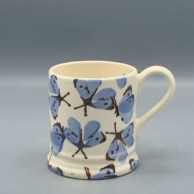 1/2 Pint Mug Blue Cabbage White Butterfly