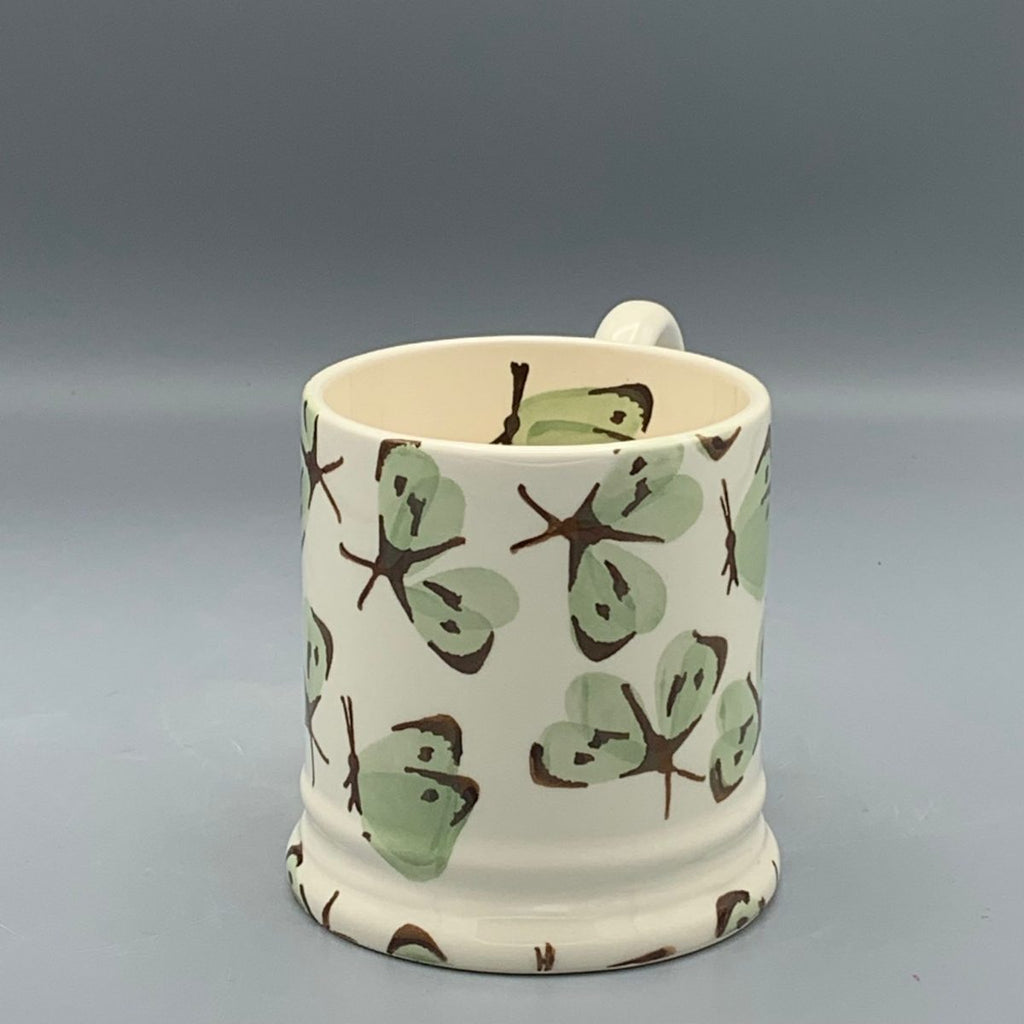 1/2 Pint Mug Green Cabbage White Butterfly