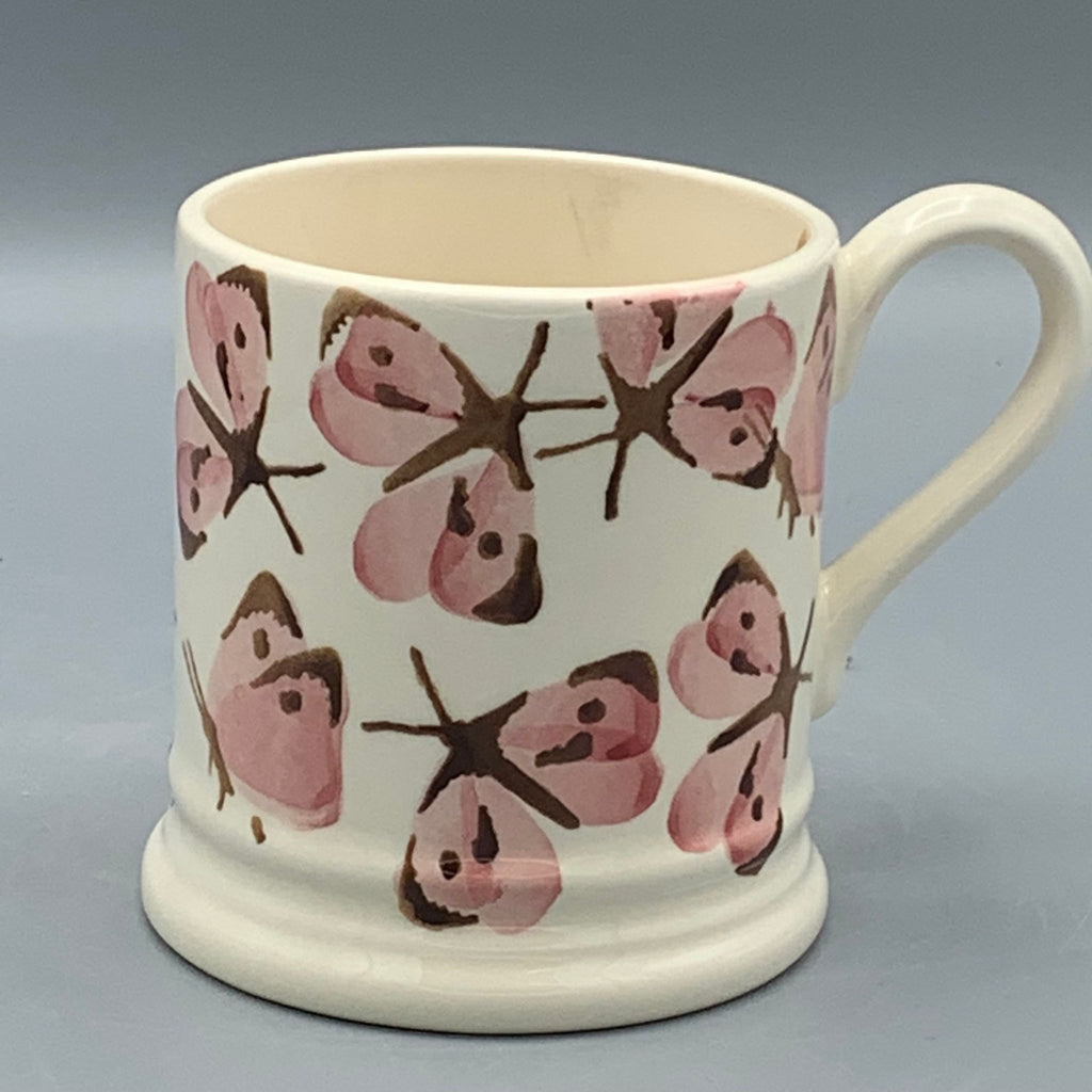 1/2 Pint Mug Pink Cabbage White Butterfly