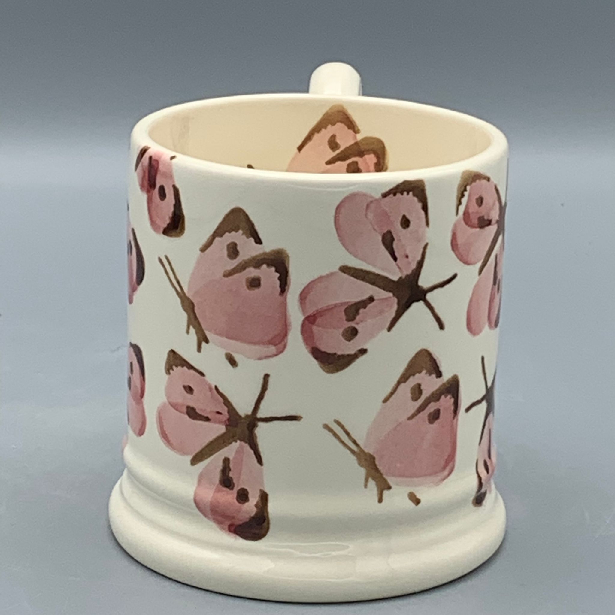 1/2 Pint Mug Pink Cabbage White Butterfly
