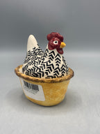 Haindpainted Silver Small Hen On Nest