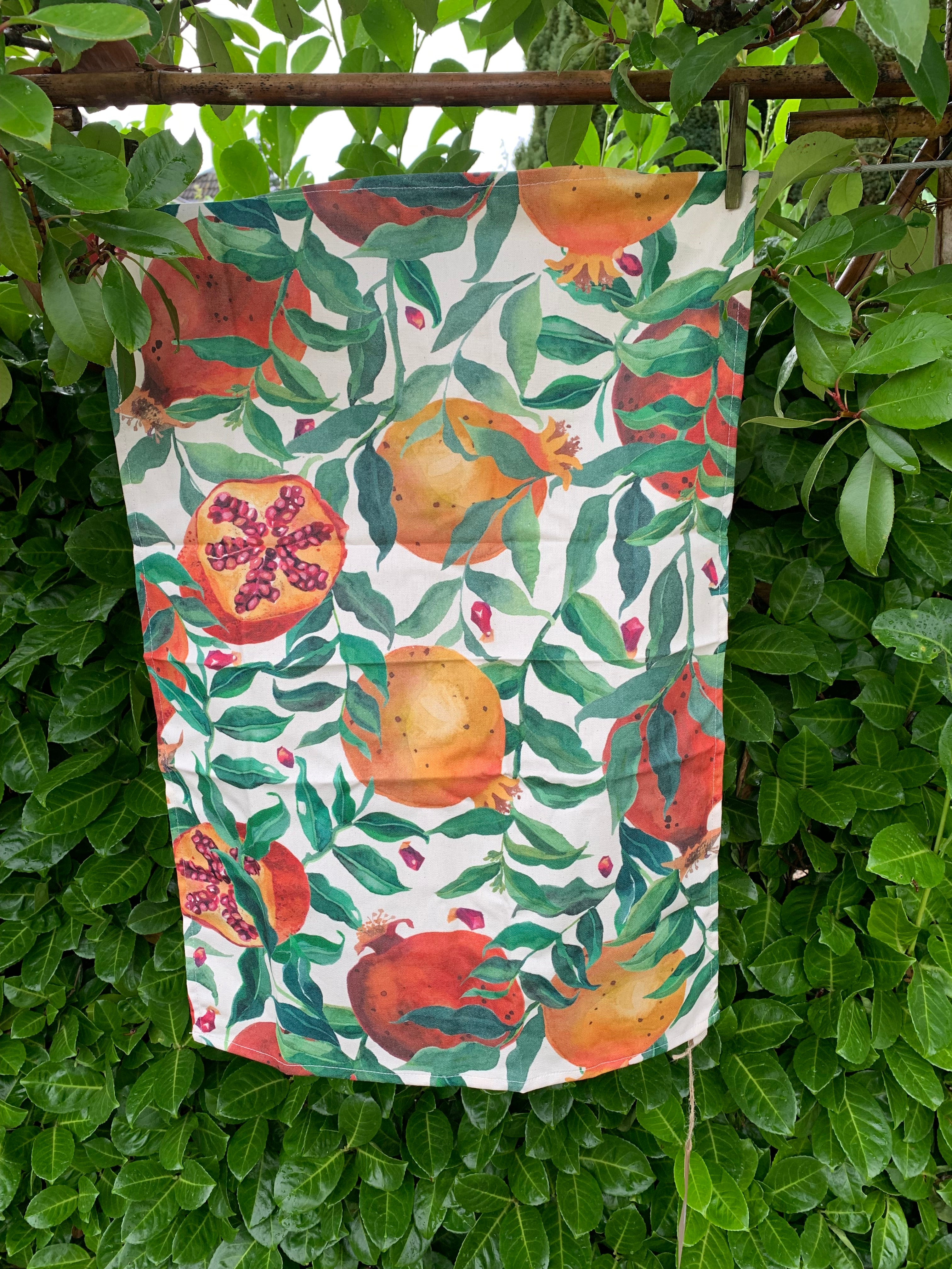 Tea Towel Festive Pomegranate