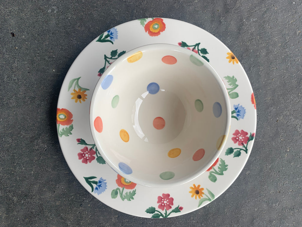 Small Old Bowl Summer Polka Dot