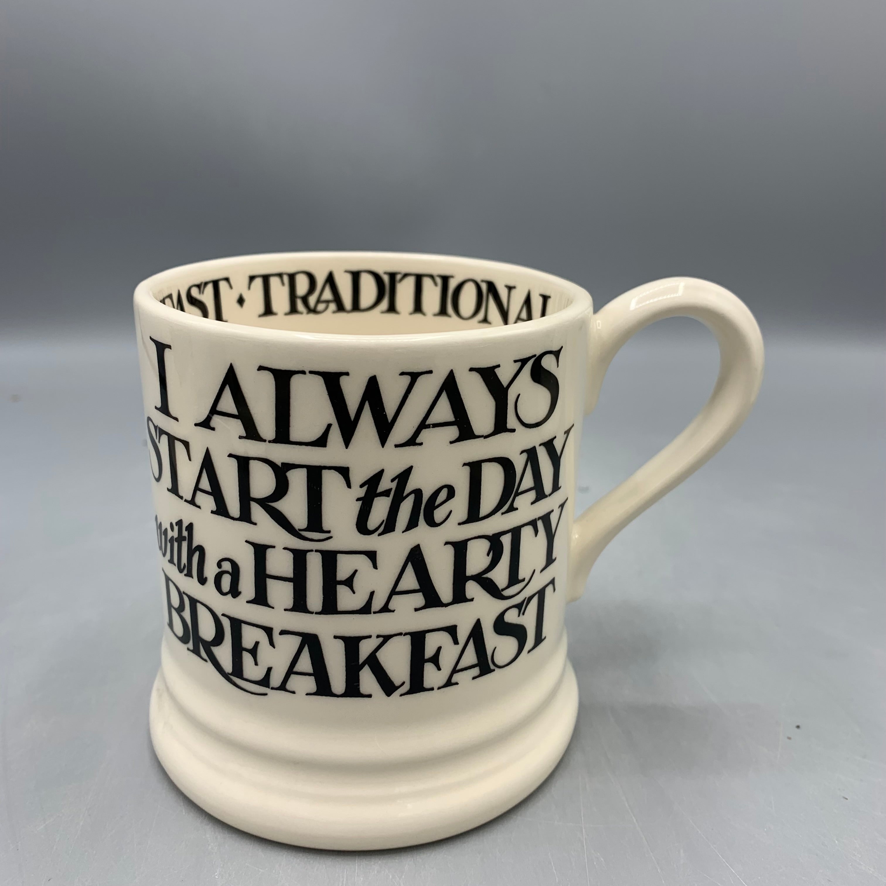 1/2 Pint Mug Black Toast Breakfast