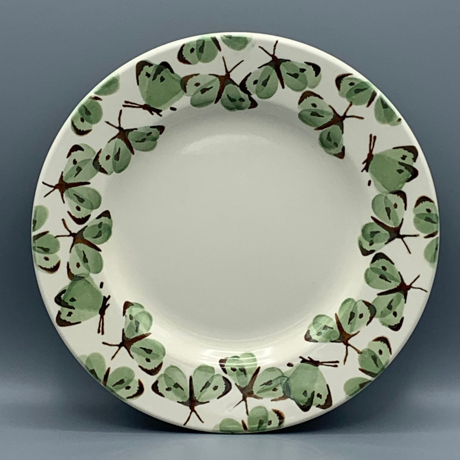 8 1/2 Inch Plate Green Cabbage White Butterfly