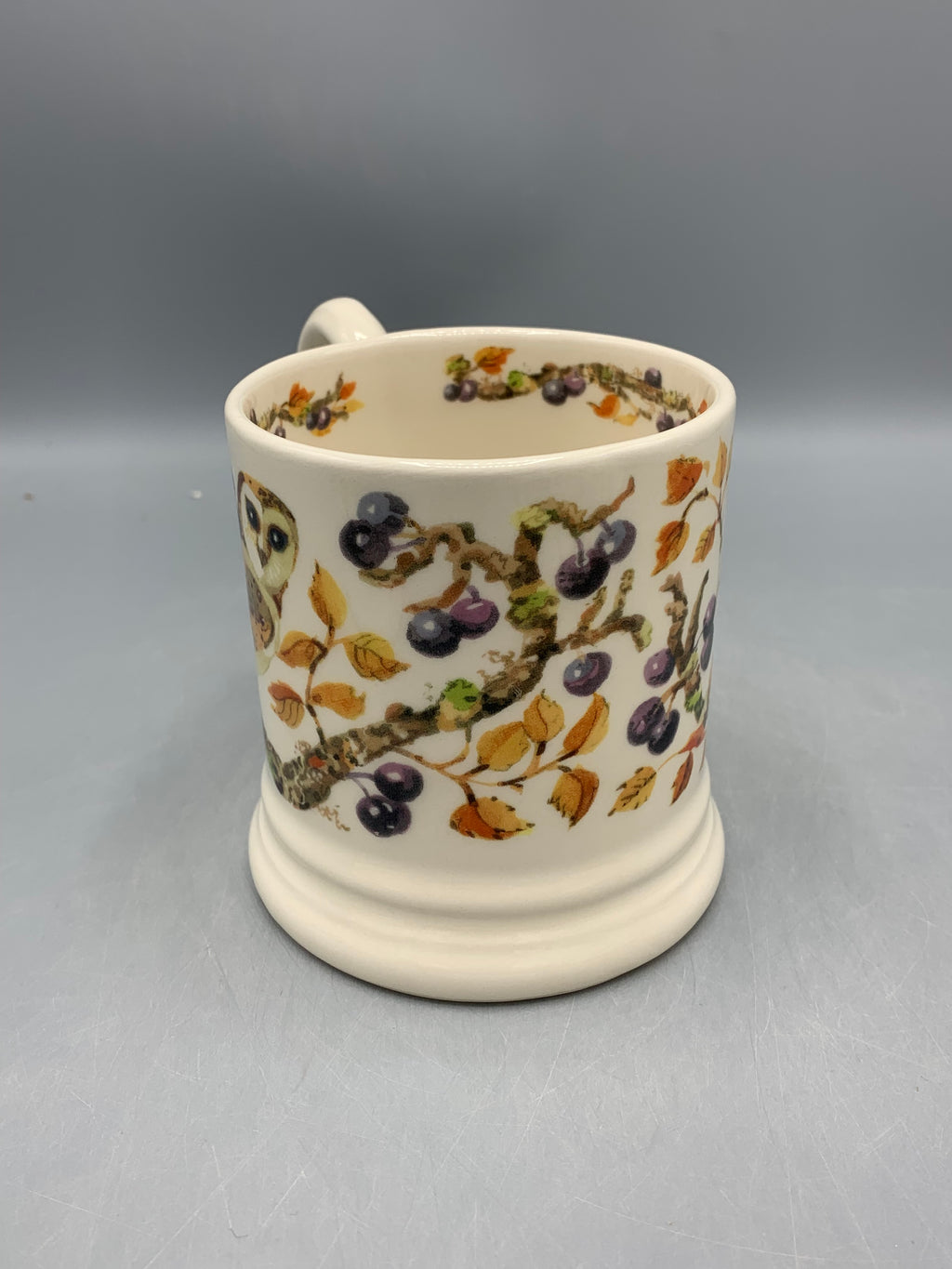 1/2 Pint Mug Owl In Sloe Berries