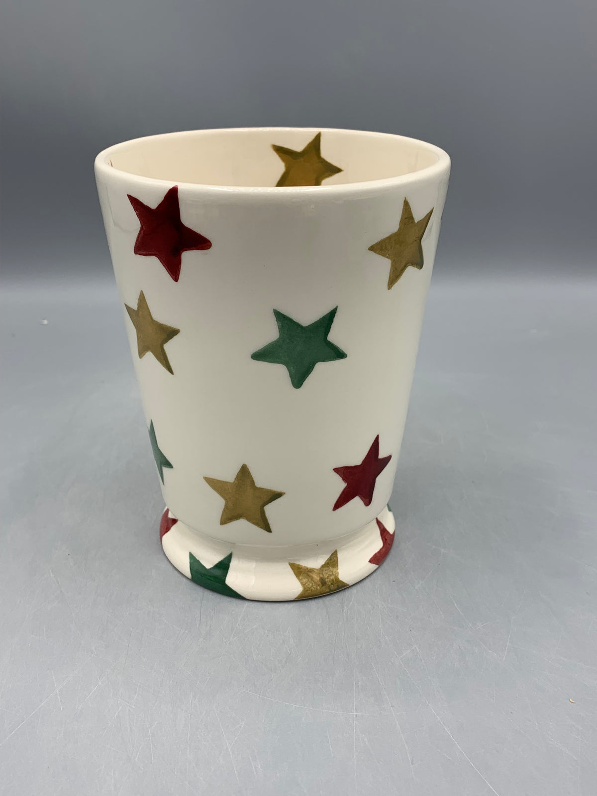 Cocoa Mug Red Green & Gold Stars