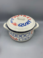 Enamel Medium Cooking Pot Red & Blue Toast