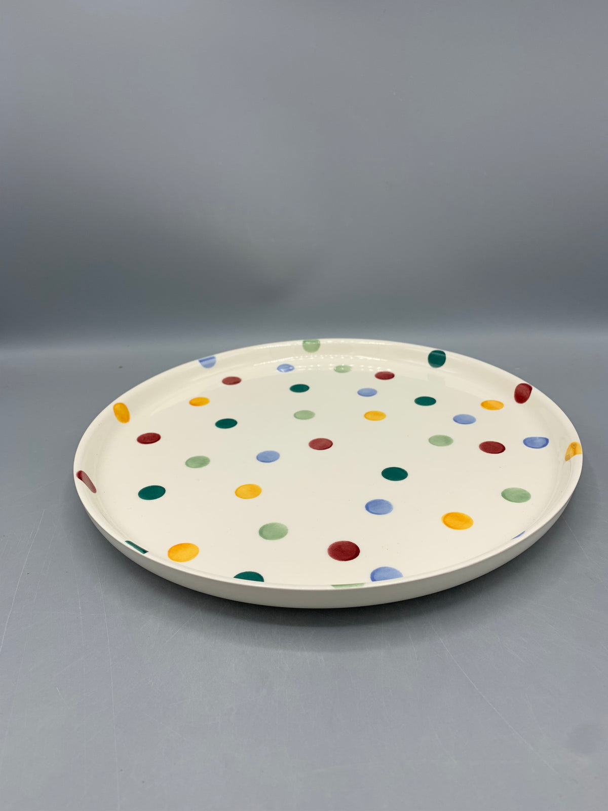 Flat Serving Plate Polka Dot