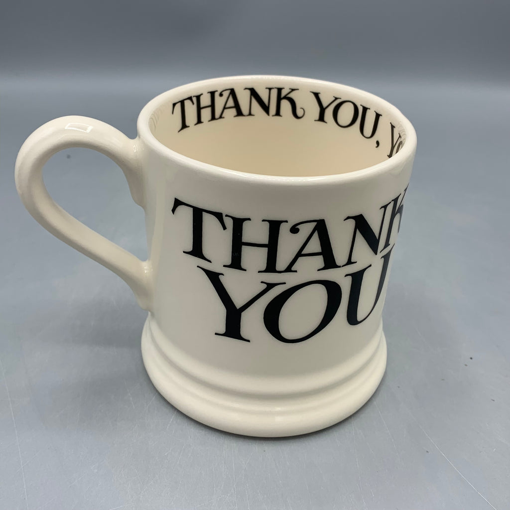1/2 Pint Mug Black Toast Thank You