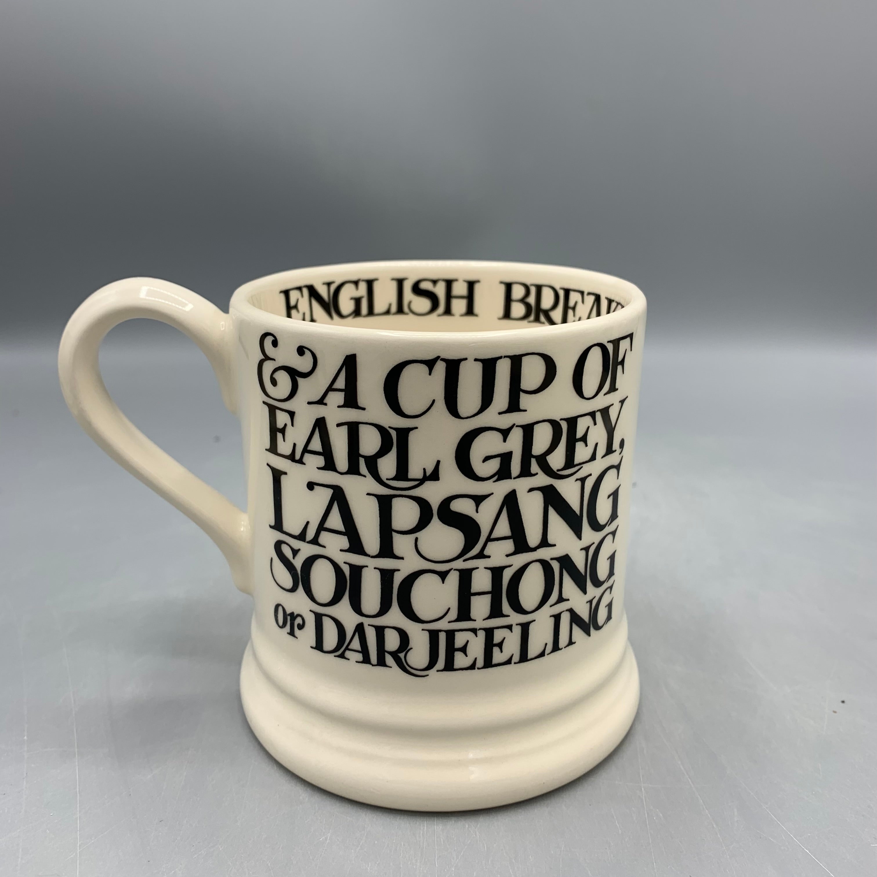 1/2 Pint Mug Black Toast Breakfast