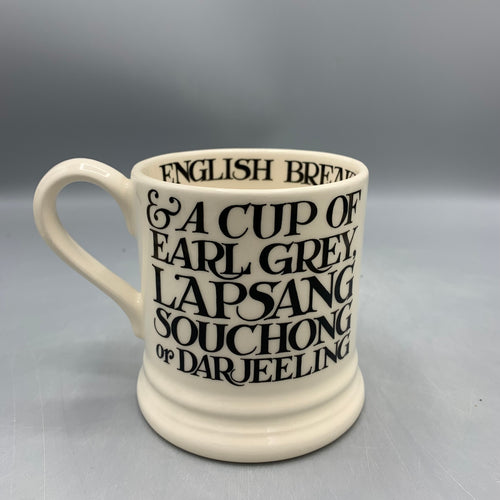 1/2 Pint Mug Black Toast Breakfast