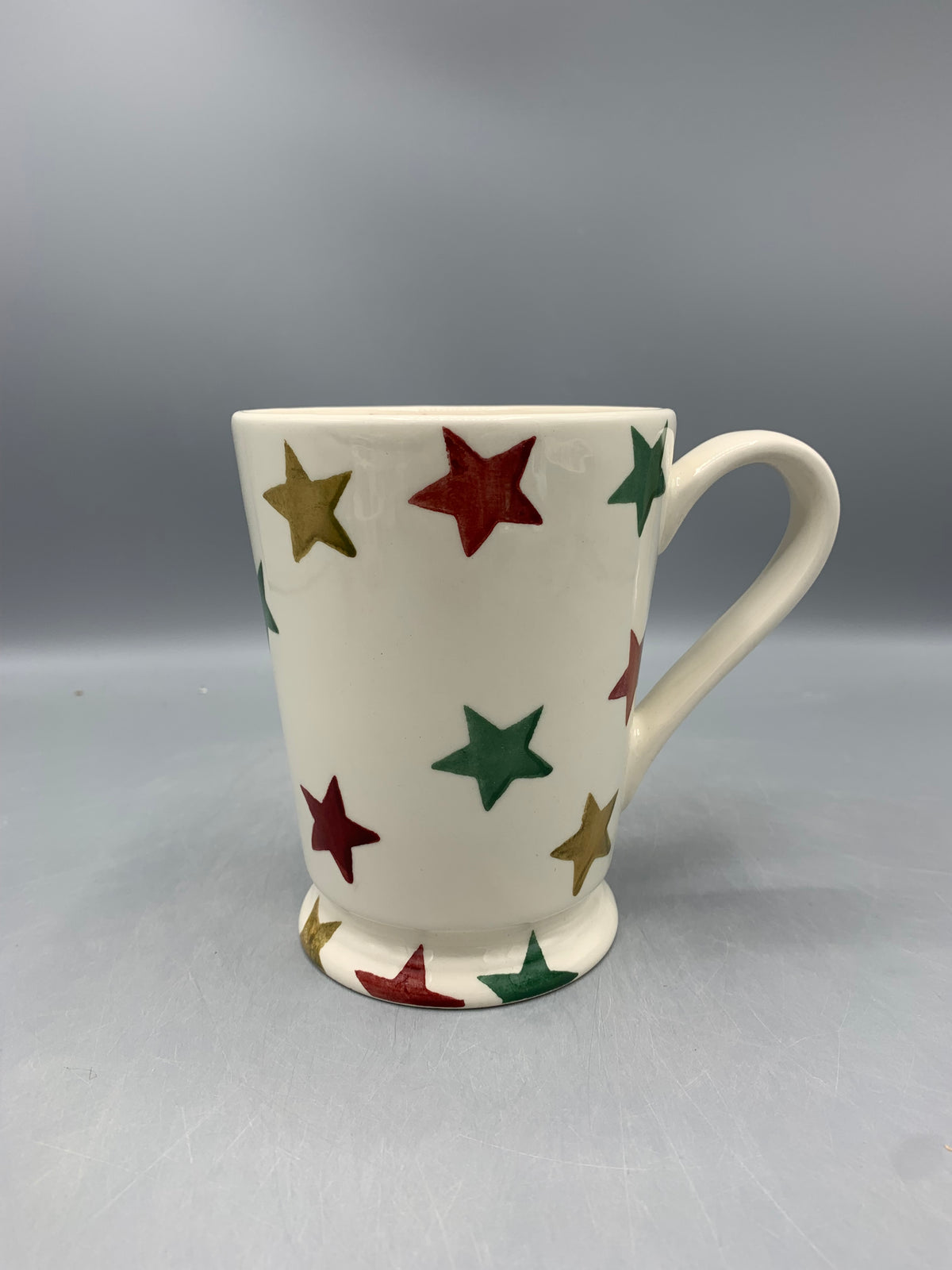 Cocoa Mug Red Green & Gold Stars