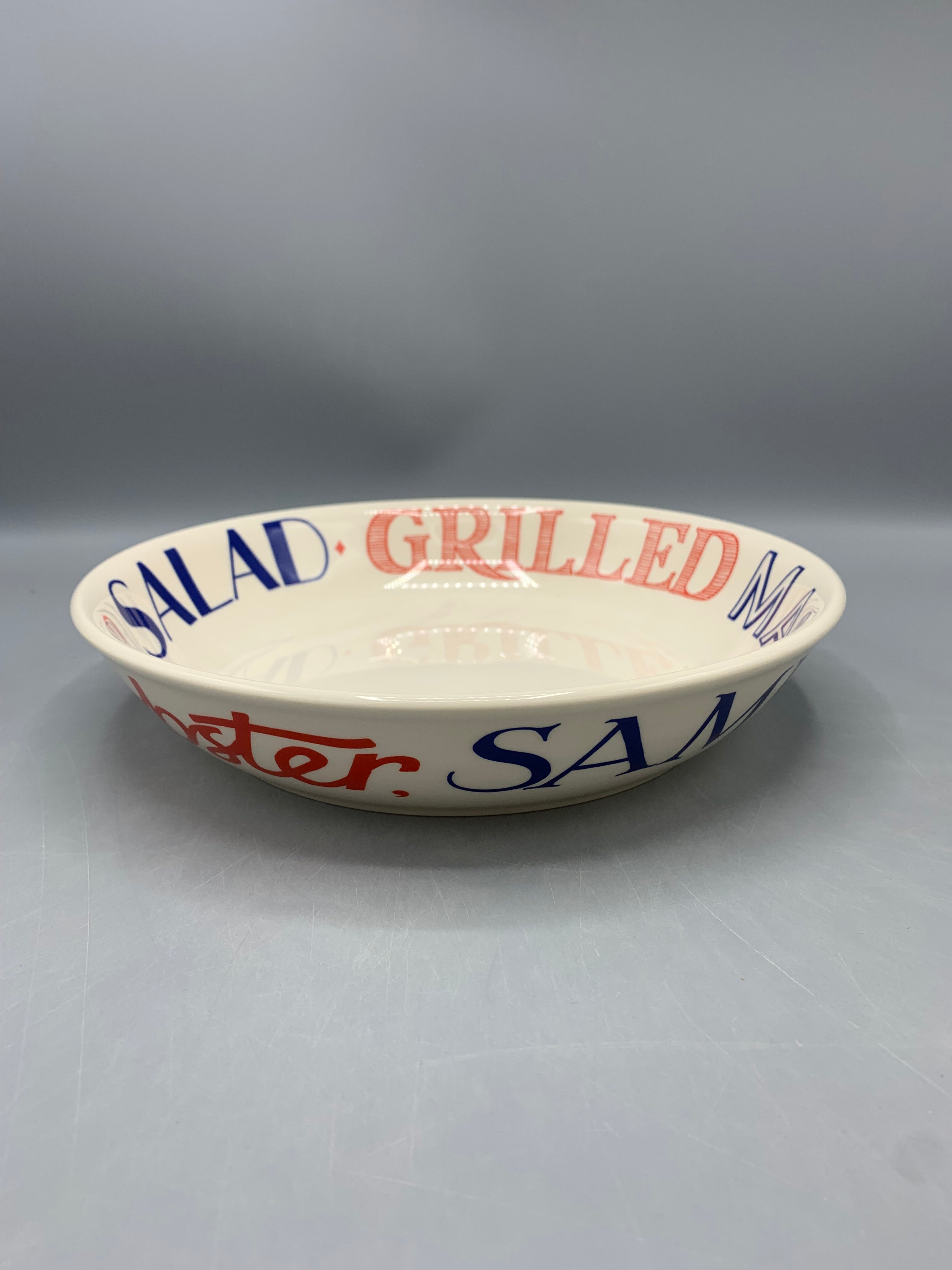 Medium Pasta Bowl Red & Blue Toast B Keus
