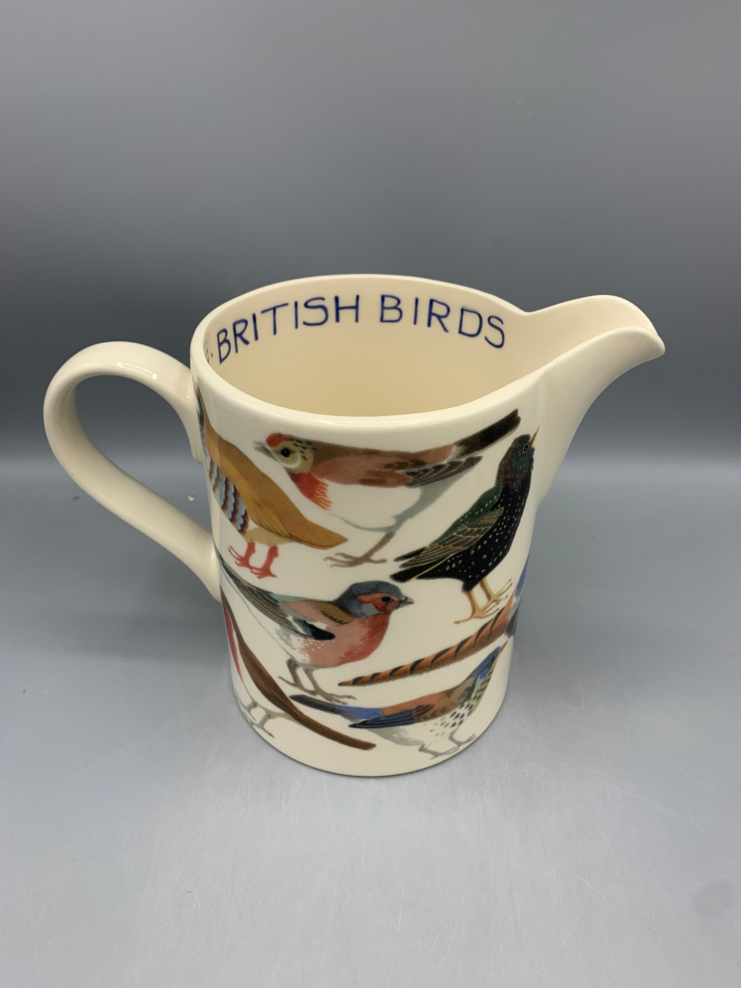 Large Straight Jug British Birds