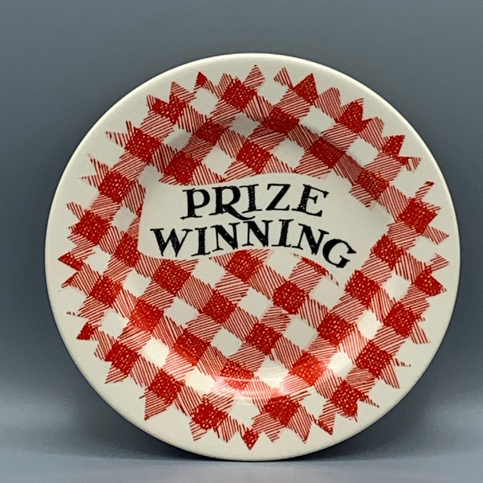 6 1/2 Zoll Teller, rot-weiß kariert