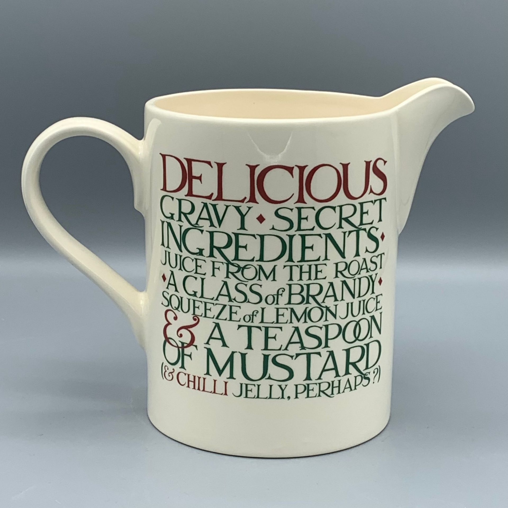 Large Straight Jug Christmas Toast & Marmalade