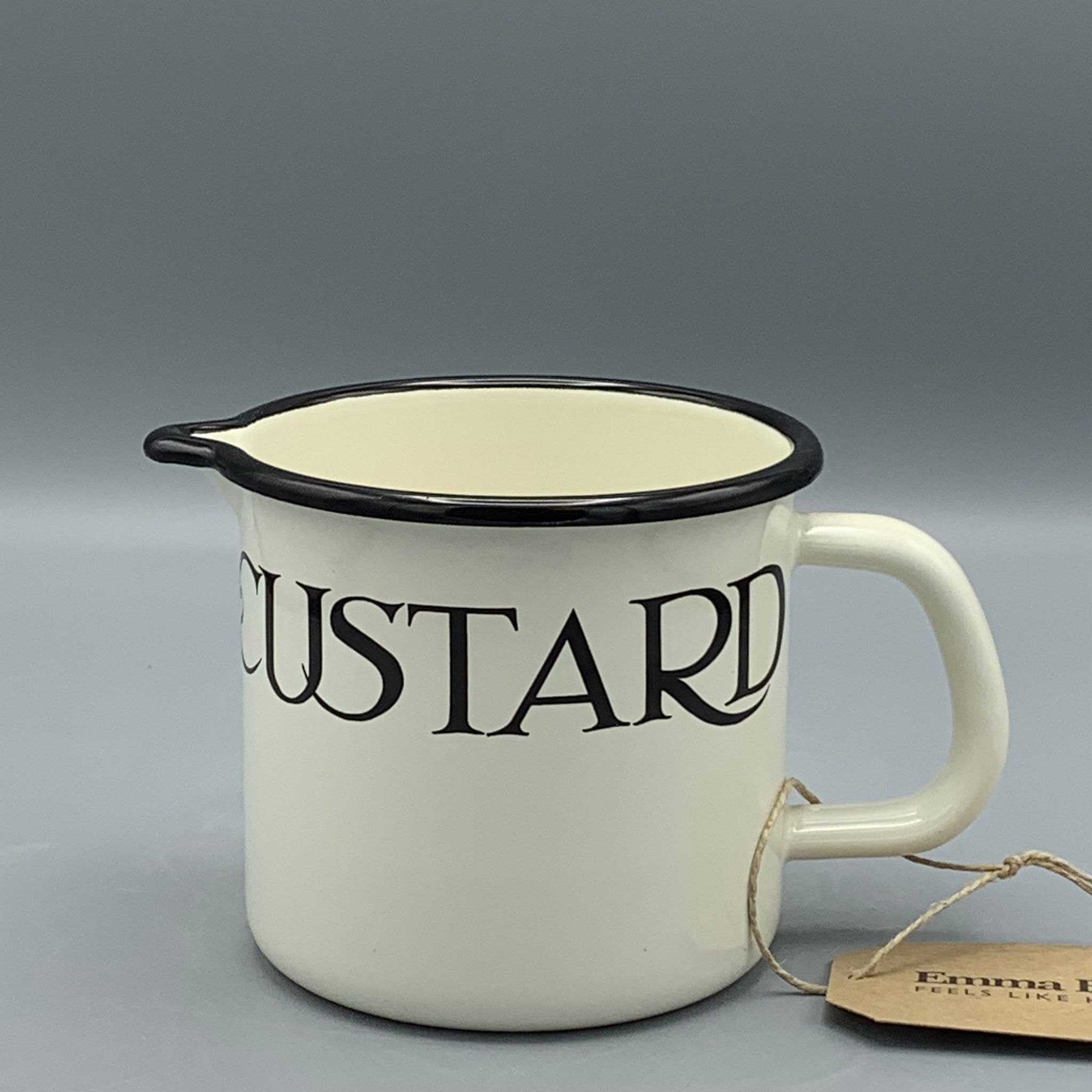 Emaillierter mittelgroßer Krug, schwarzer Toast