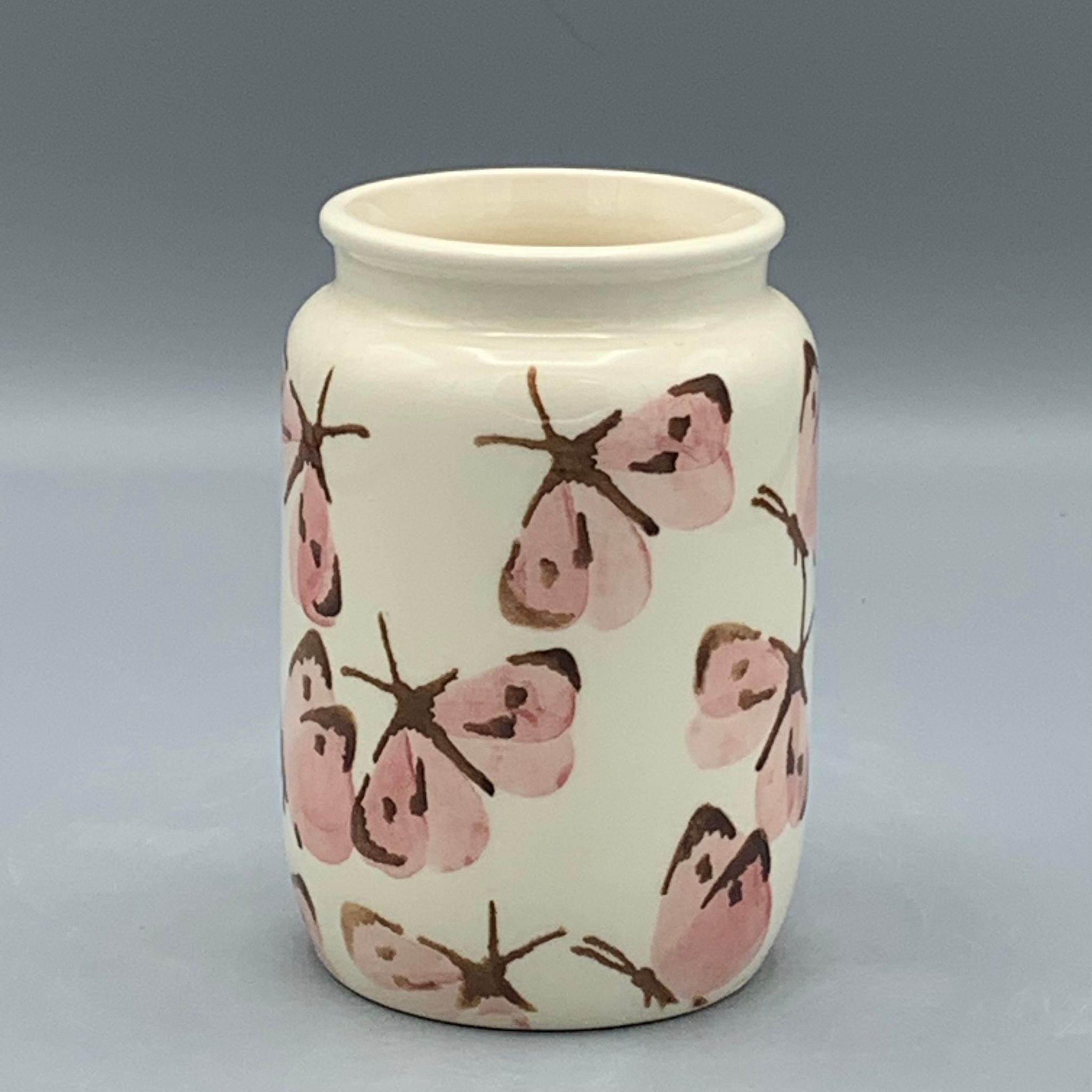 Medium Jam Jar Pink Cabbage White Butterfly