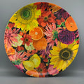 Round Birch Tray Flowers & Fruits