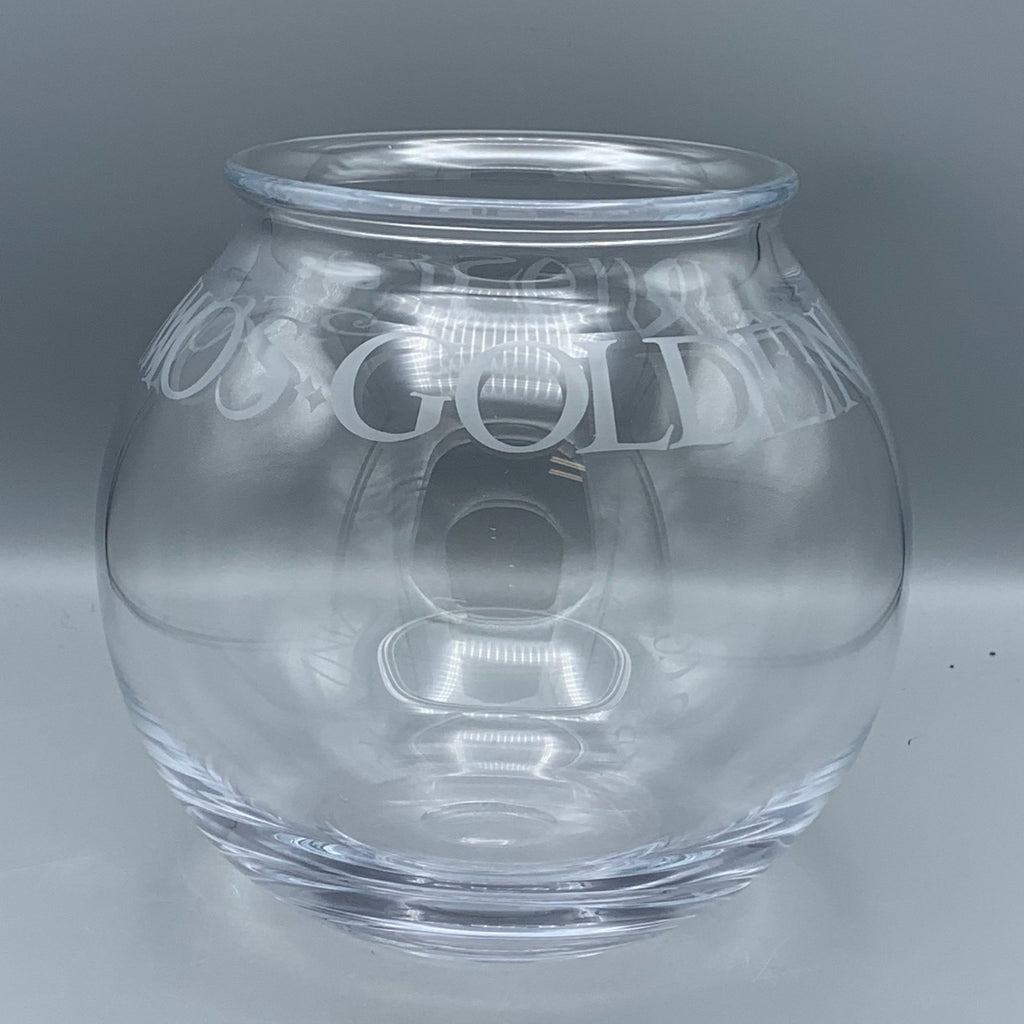 Mittlere Goldfischschale aus Glas, schwarzer Toast