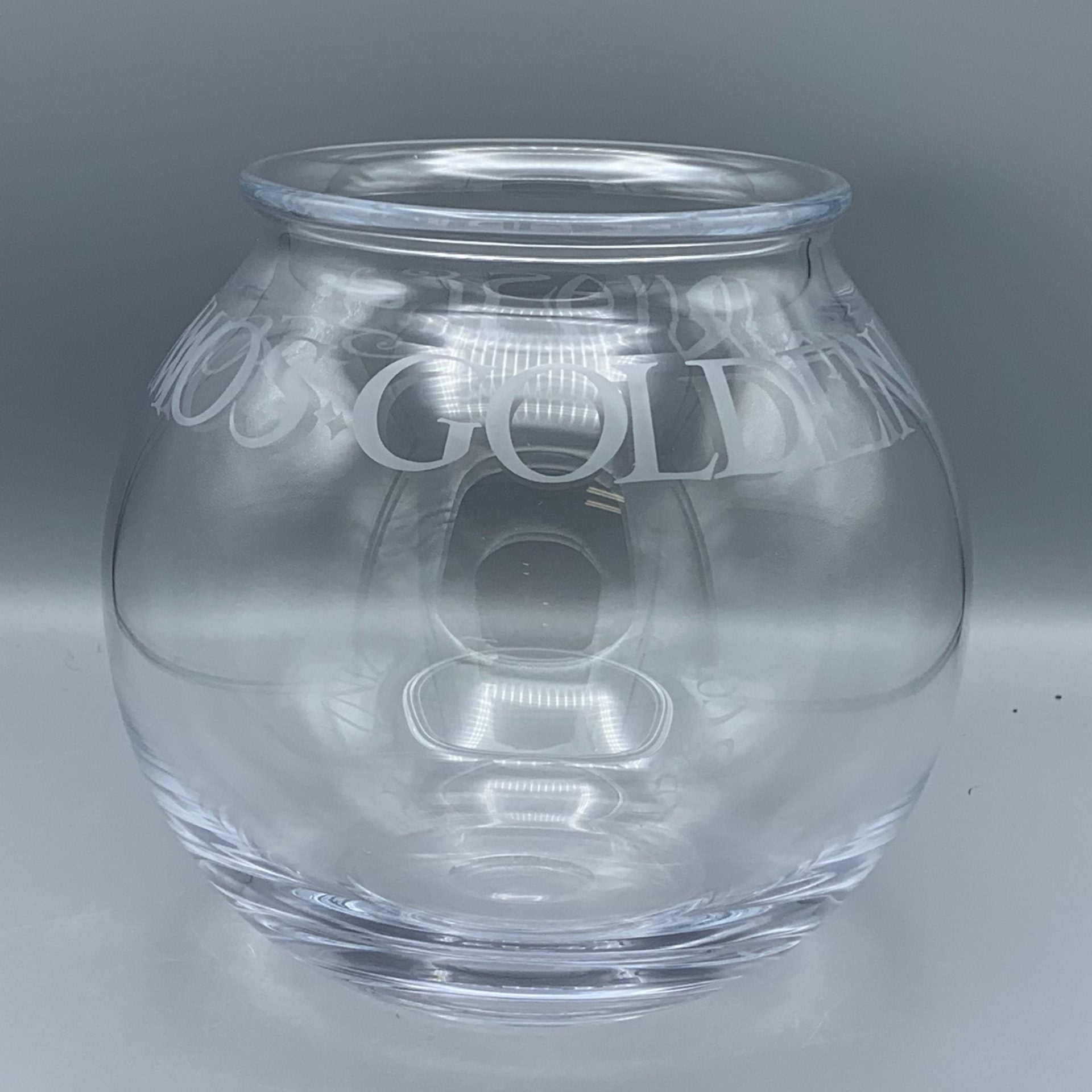 Mittlere Goldfischschale aus Glas, schwarzer Toast
