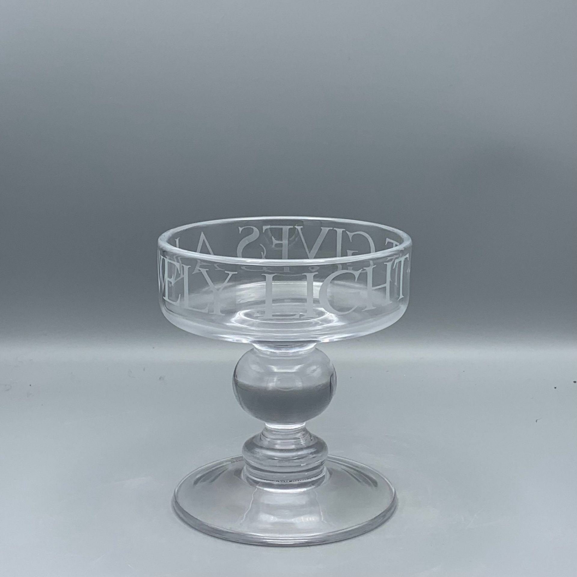 Medium Candle Holder Glass Black Toast