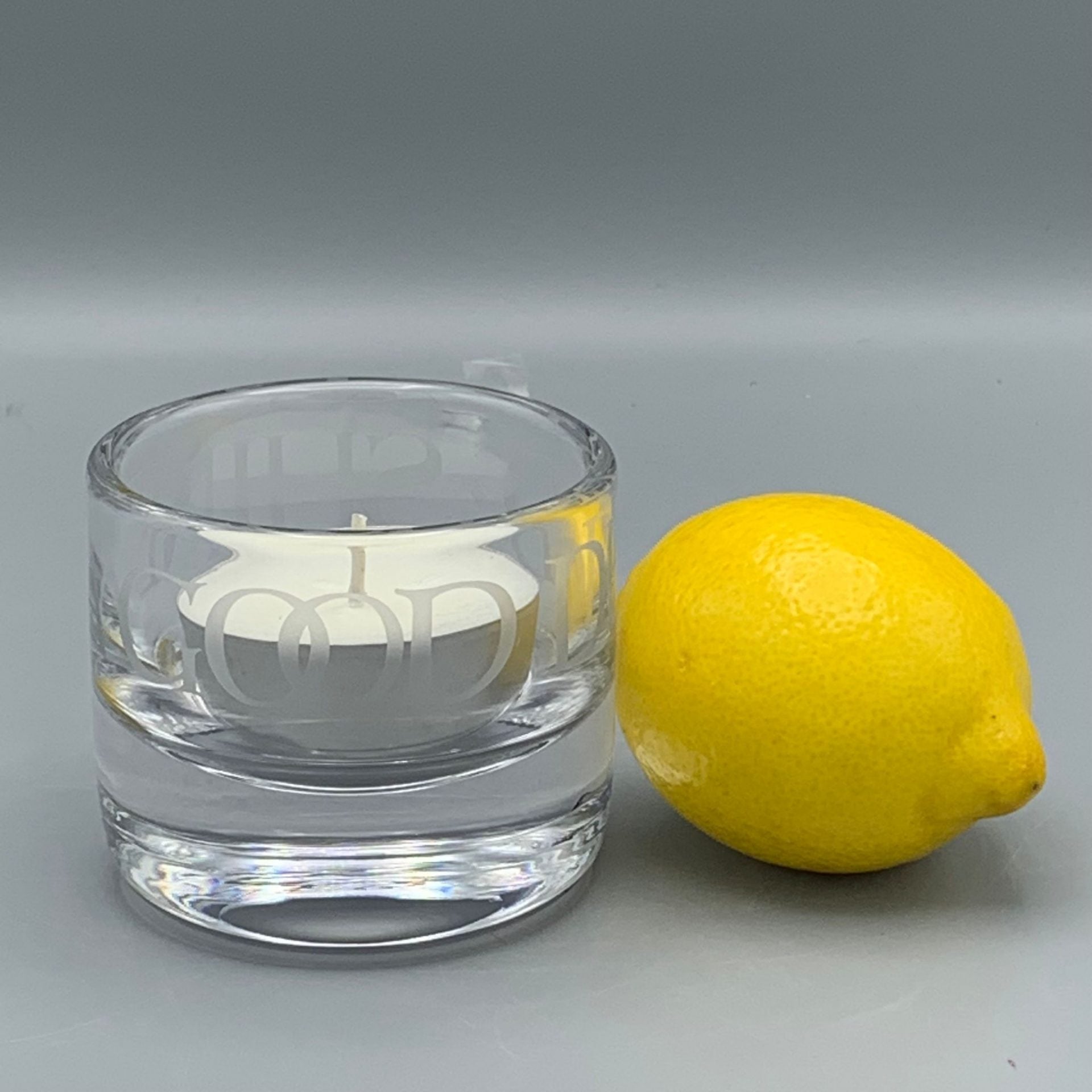 Small Glass Votive Candle Black Toast