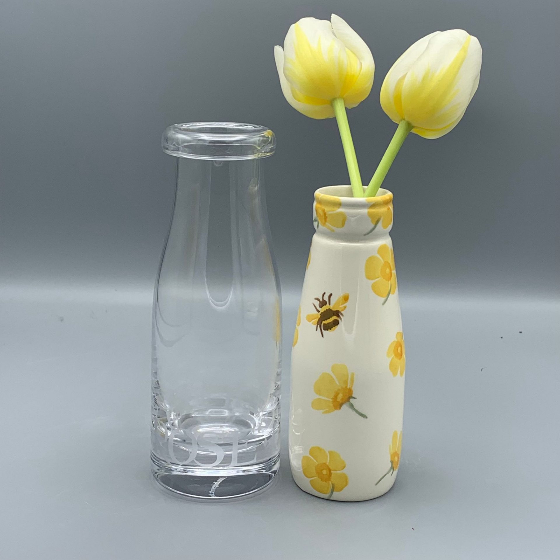 Medium Milk Bottle Glass Black Toast