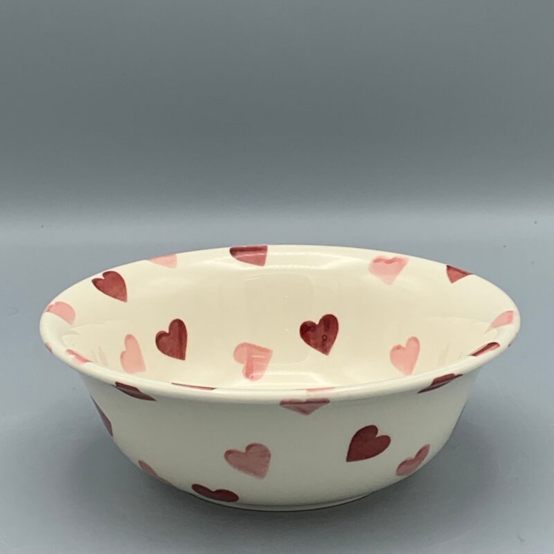 Cereal Bowl Pink Hearts