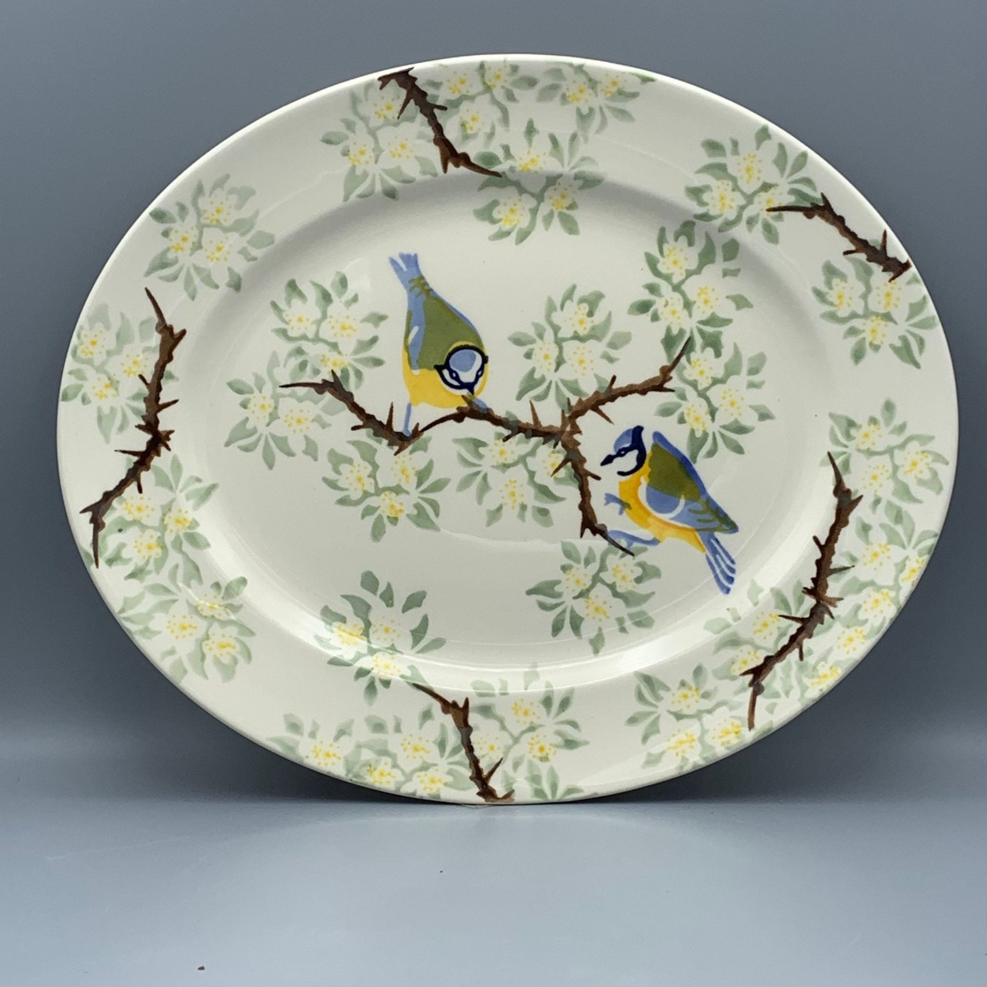 Medium Oval Platter Blossom &amp; Blue Tits B Choice