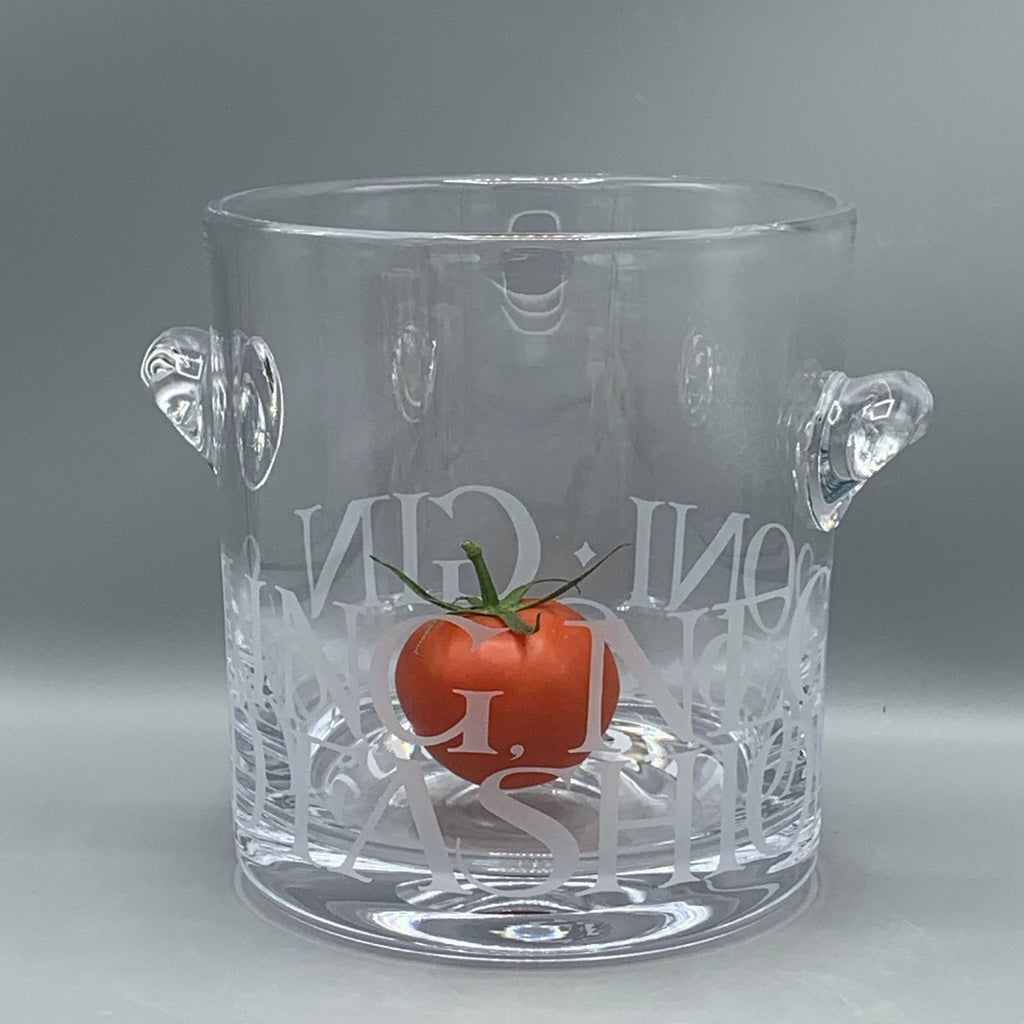 Small Ice Bucket Glass Black Toast