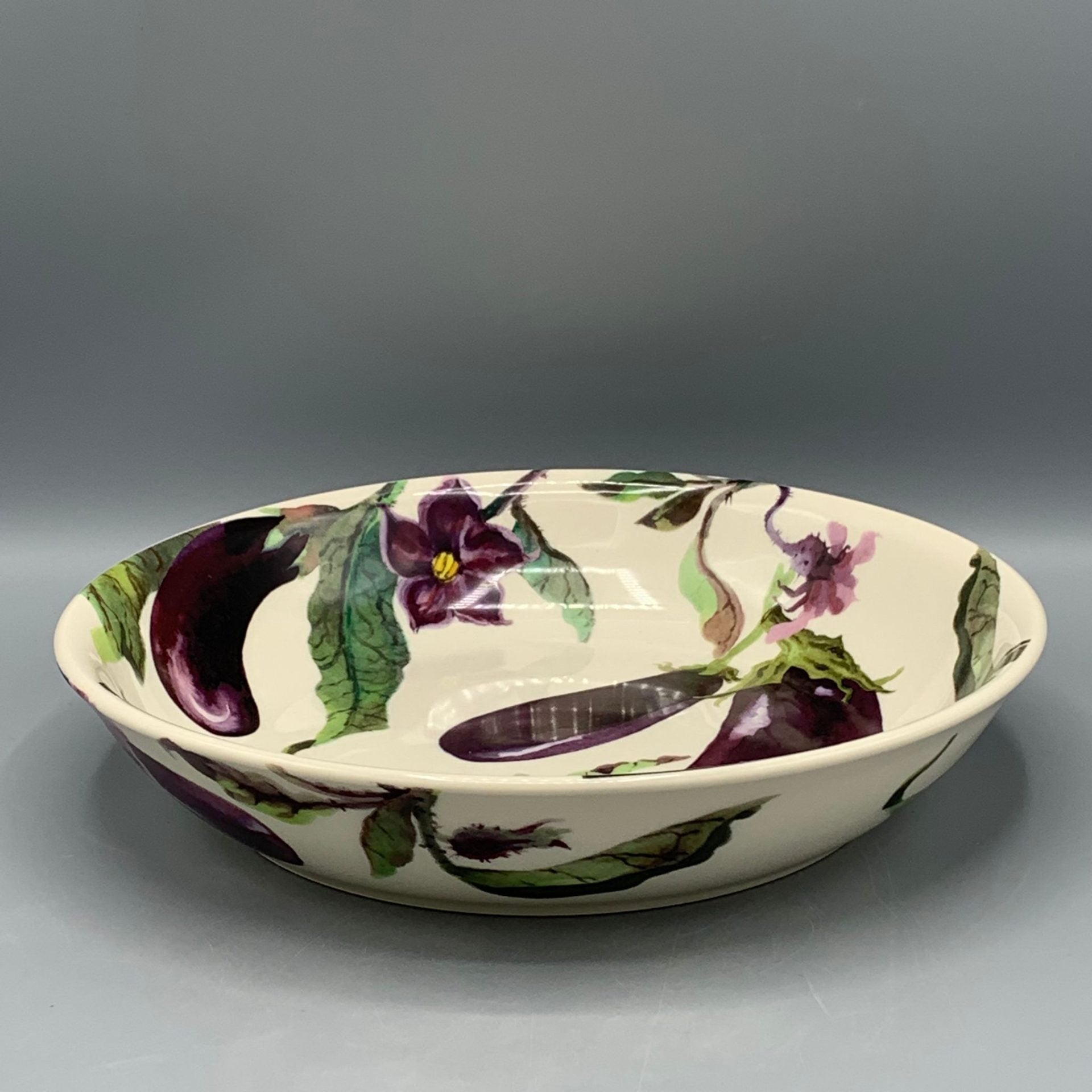 Medium Pasta Bowl Aubergine & Flowers B Keus