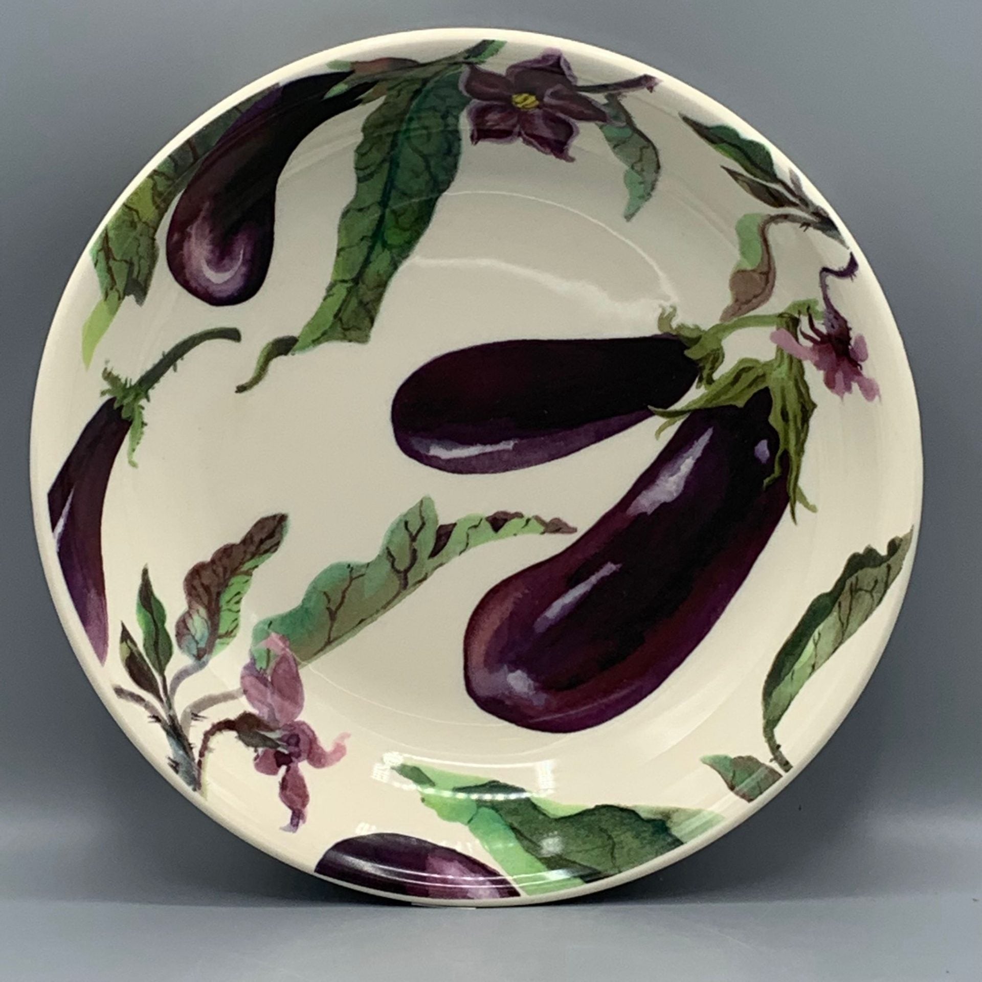 Medium Pasta Bowl Aubergine & Flowers B Keus