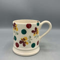 1/2 Pint Mug Polka Pansy