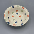 Cereal Bowl Coral Green &amp; Stormy Hearts