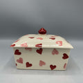 Small Butterdish Pink Hearts
