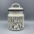 Enamel Medium Storage Pot Black Toast White