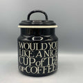 Enamel Medium Storage Pot Black Toast