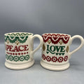 Set of 1/2 Pint Mugs Christmas Joy