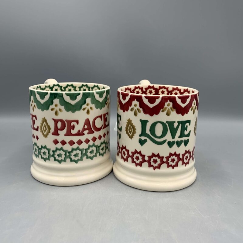 Set of 1/2 Pint Mugs Christmas Joy