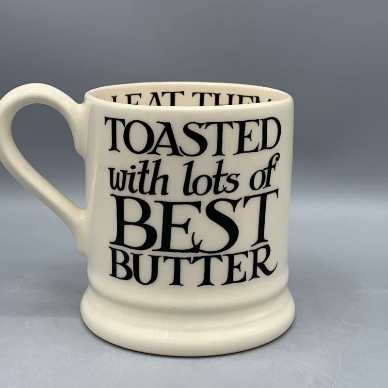 1/2 Pint Mug Black Toast Hot Cross Buns